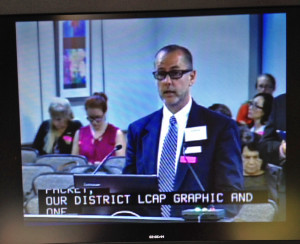 Randall Putz testifies before the California State Board of Education